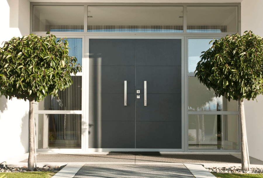 black aluminium exterior door